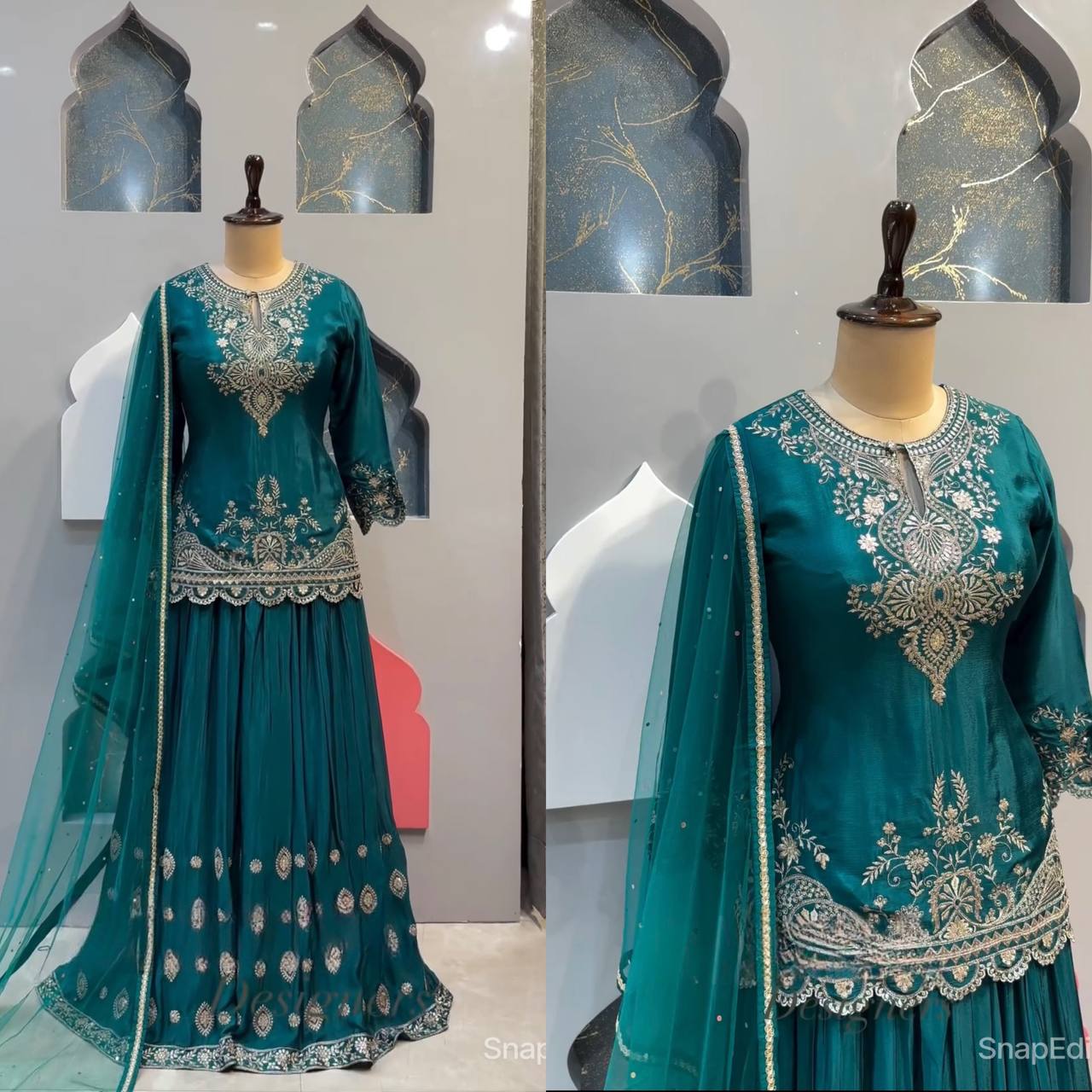 Presenting New Designer Long Pakistani Suit Top , Sharara and Dupptta In Fancy Style