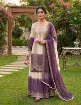 Timeless Purple and White Embroidered Ensemble