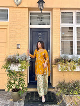 Golden Glow: Festive Fashion Statement