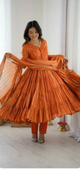 Elegant Tiered Gota Work Anarkali Suit