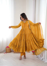 Elegant Tiered Gota Work Anarkali Suit