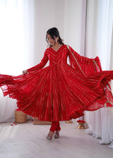 Elegant Tiered Gota Work Anarkali Suit
