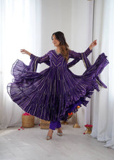 Elegant Tiered Gota Work Anarkali Suit