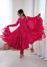 Elegant Tiered Gota Work Anarkali Suit