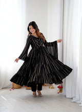 Elegant Tiered Gota Work Anarkali Suit