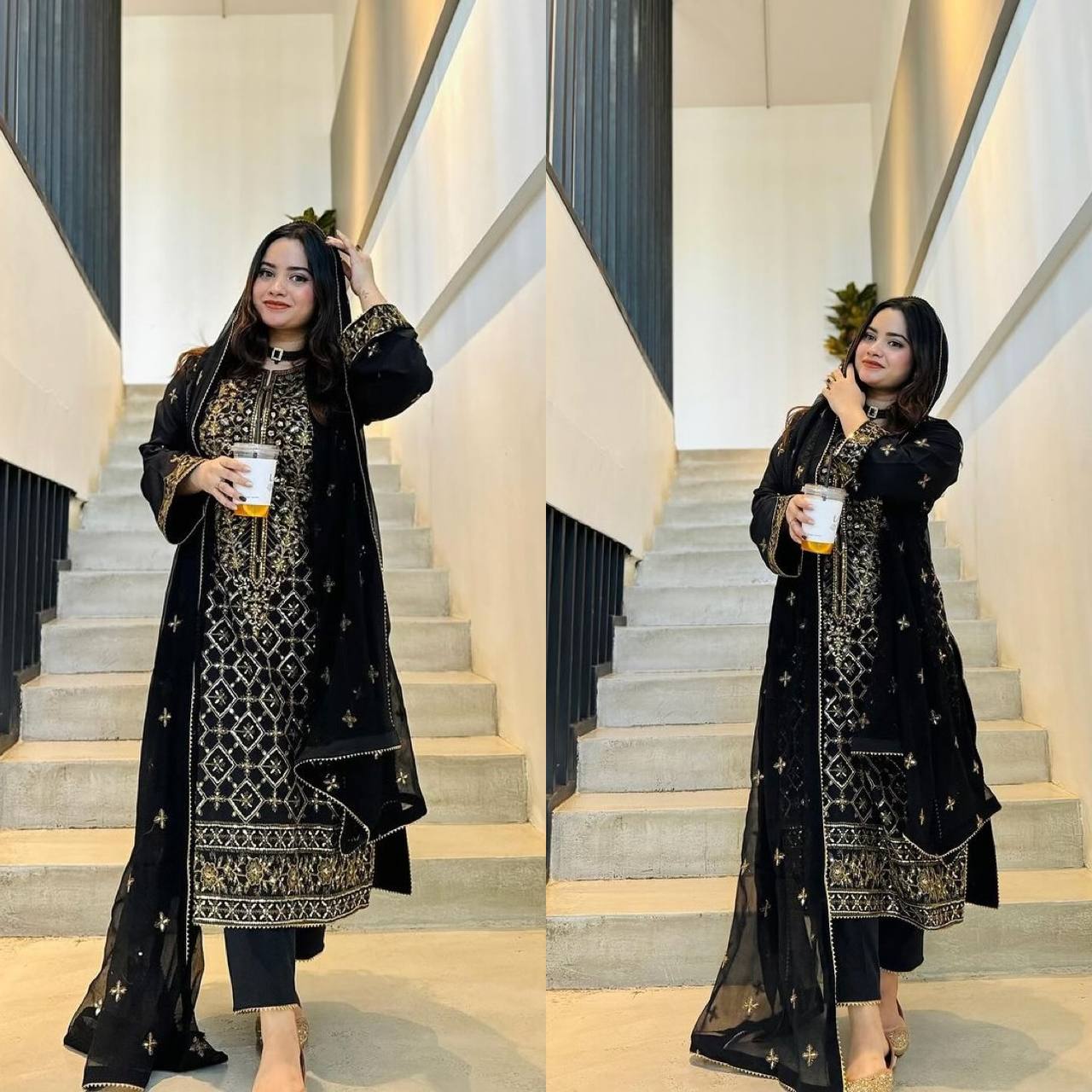 Monsoon Special Presenting New Designer Party Wear Long Pakistani  Suit In Fancy Style