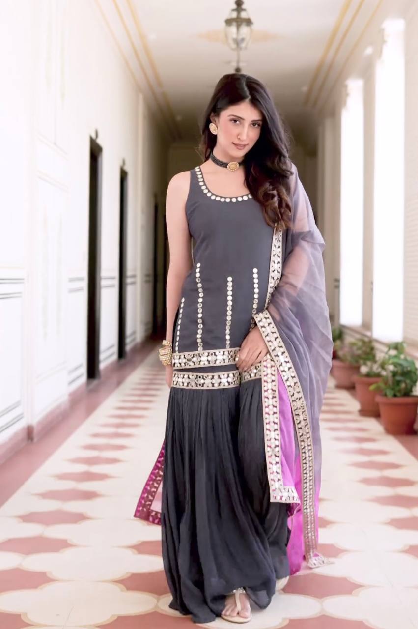 Launching New Designer Party Wear Look Top , Sharara Plazzo  and Dupatta