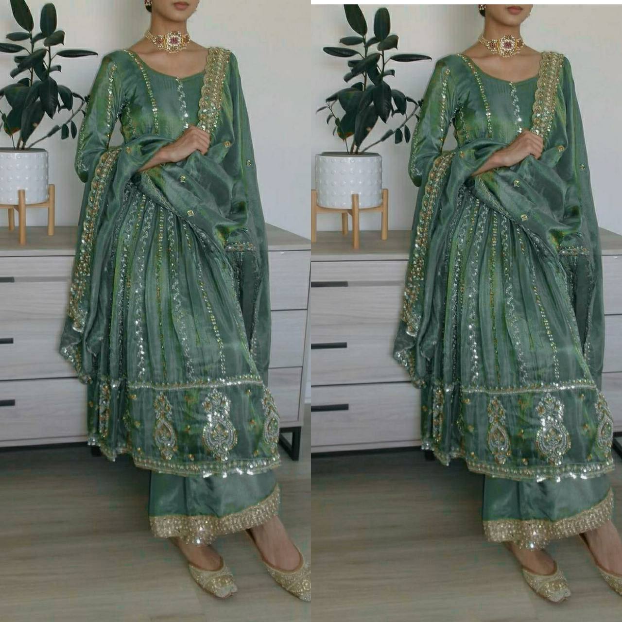 Luxe Green Dress Perfect for Celebrations