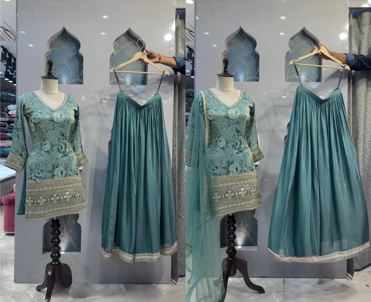 Presenting New Designer Long Pakistani Suit Top , Sharara and Dupptta In Fancy Style