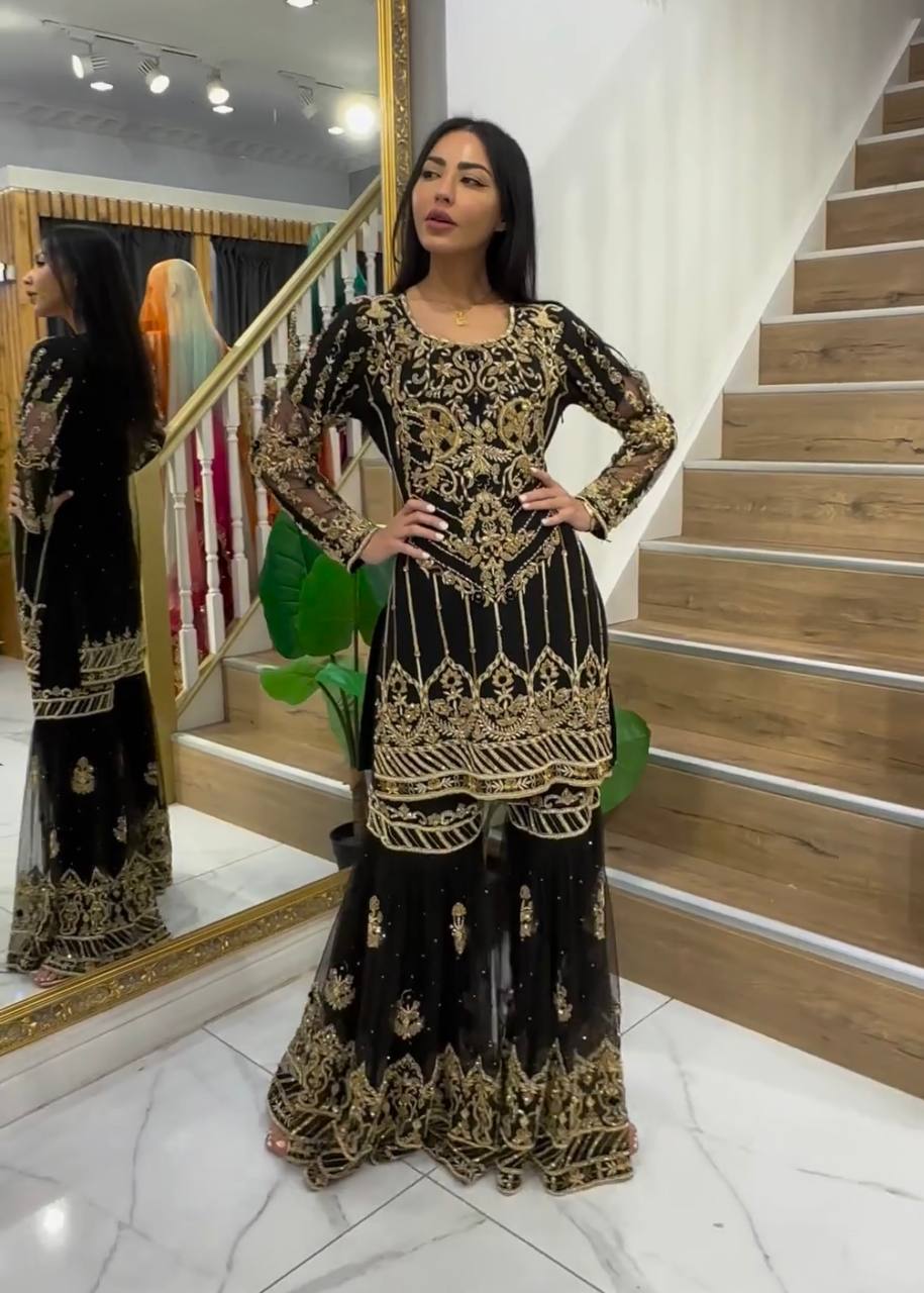 New Designer Party Wear Look Top , Sharara Plazzo and Dupatta