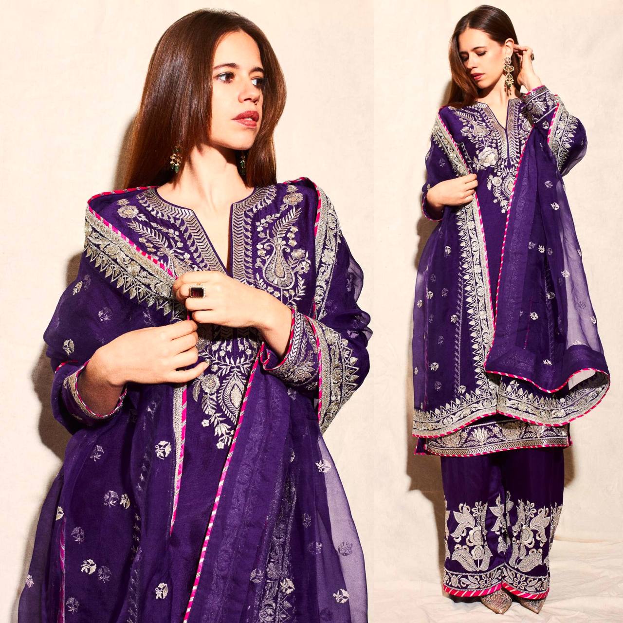 Royal Orchid Embroidered Ensemble Suit