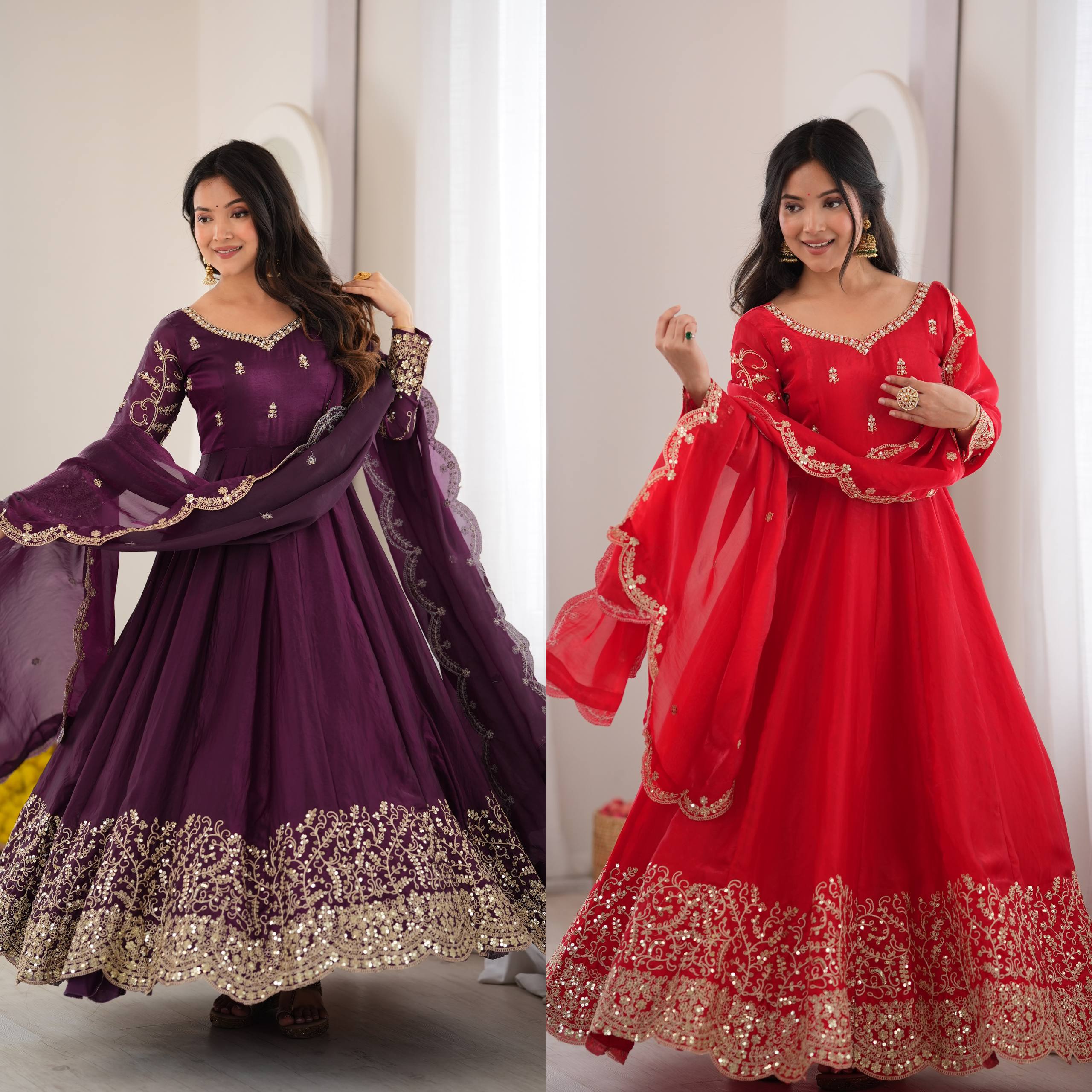 Captivating Moments in a Scarlet Dress