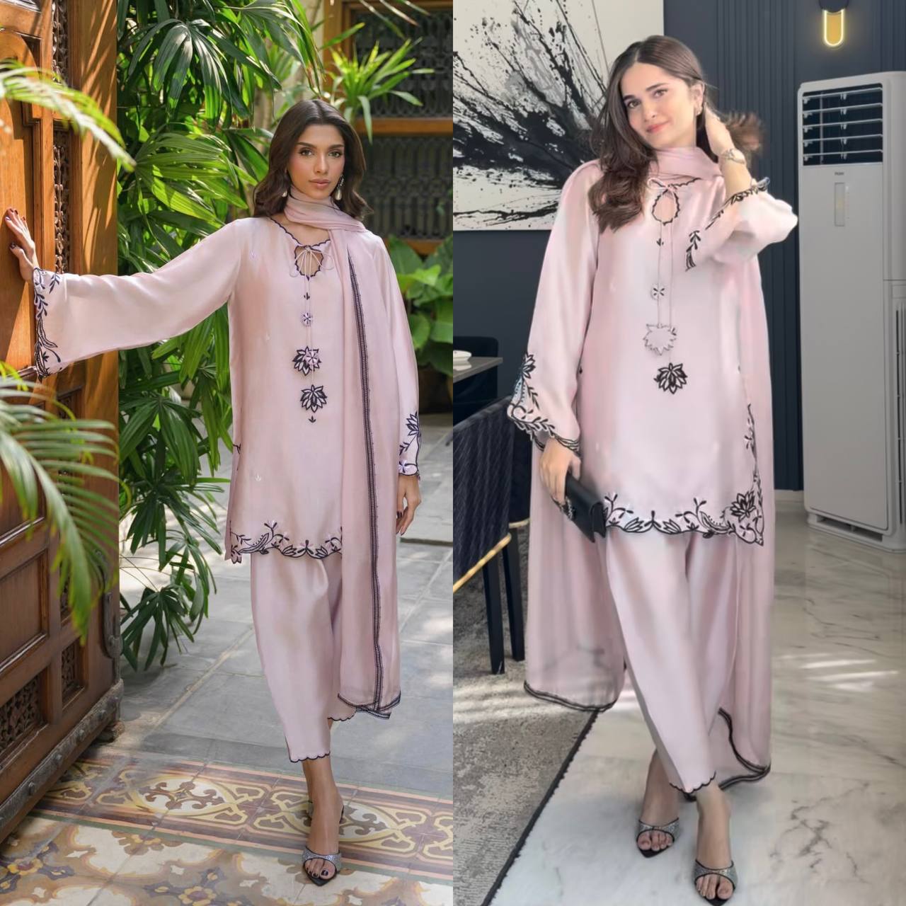 Blush Aura Floral Embellished Luxury Royal Ethnic Ensemble