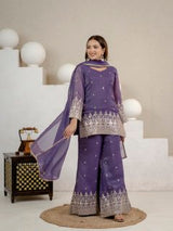 Elegant traditional ethnic suit with embroidery.