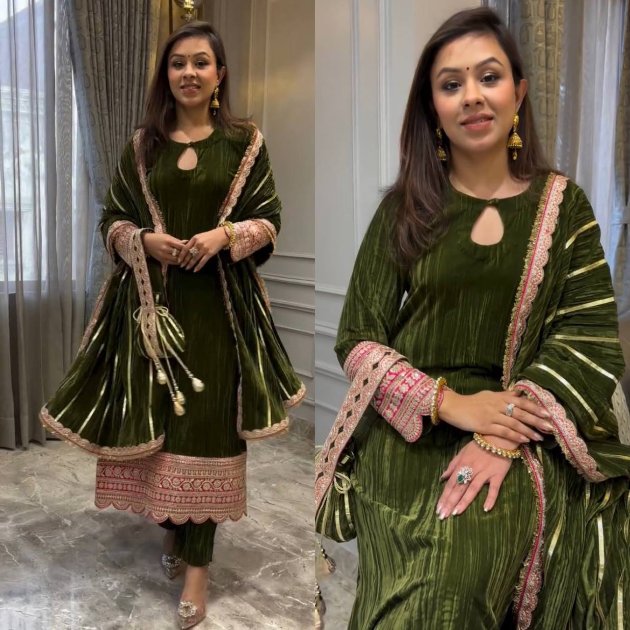 PARTY WEAR TOP AND  PANT WITH FANCY DUPPATA