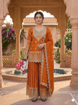 Chic Georgette Salwar Suit with Embellishments