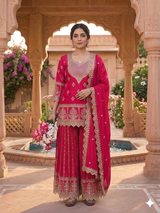 Chic Georgette Salwar Suit with Embellishments