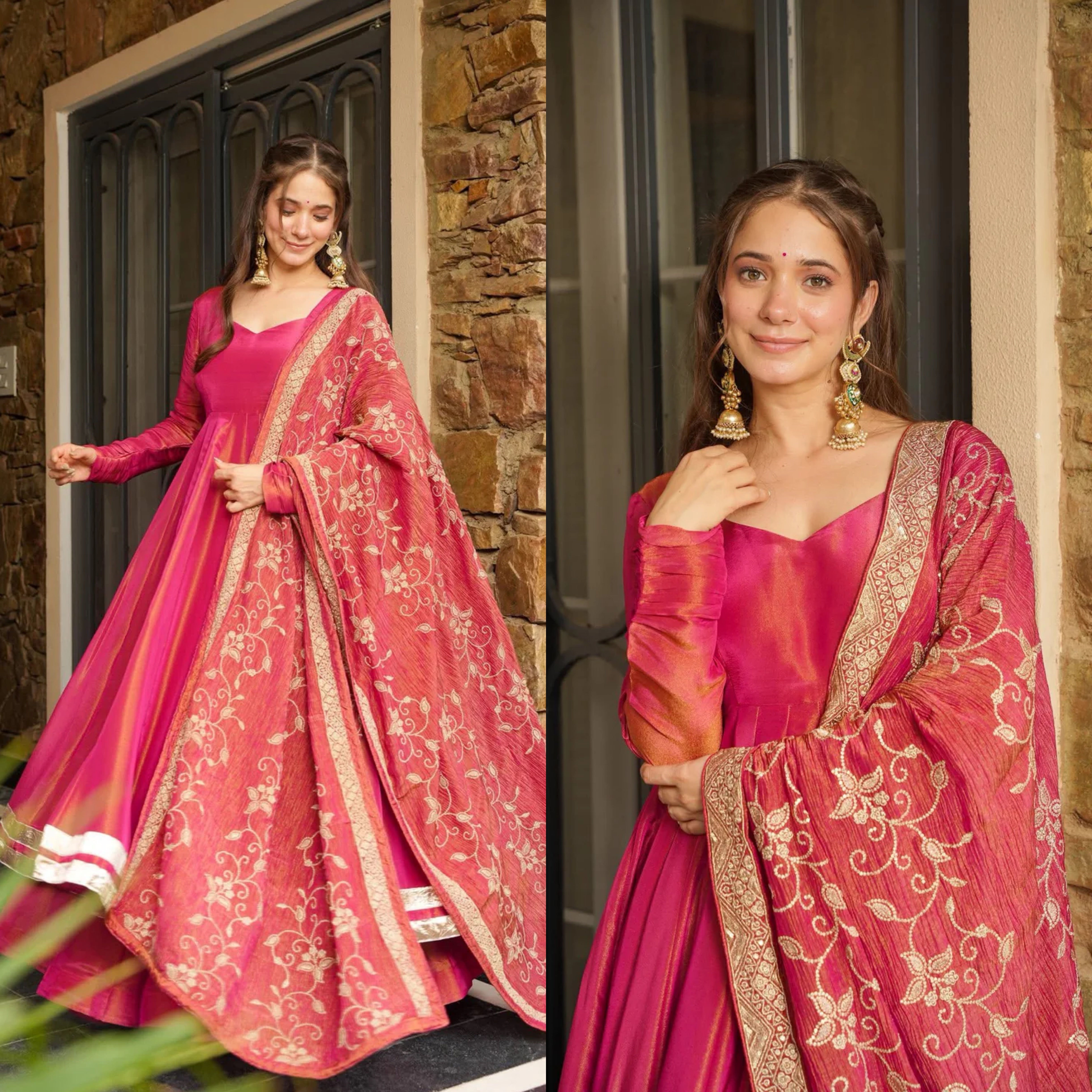 Beautiful Pink Anarkali Suit for Cultural Celebrations