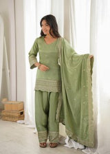Elegant Silk Salwar Kameez Suit Set