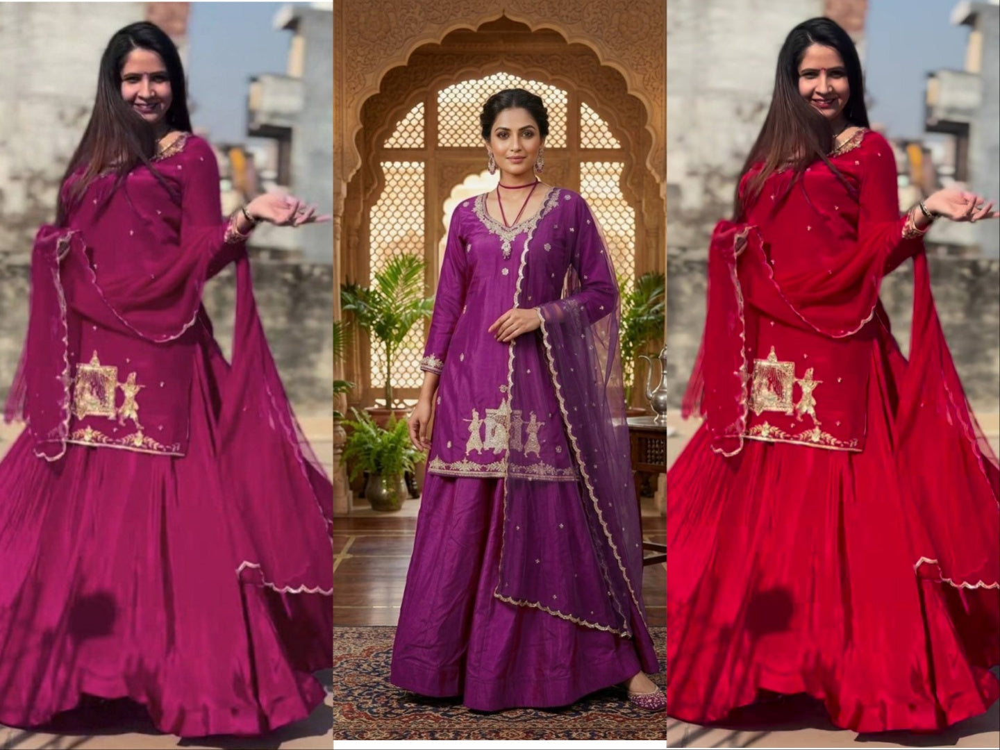 A Red and Pink Top Lehenga Fashion Statements