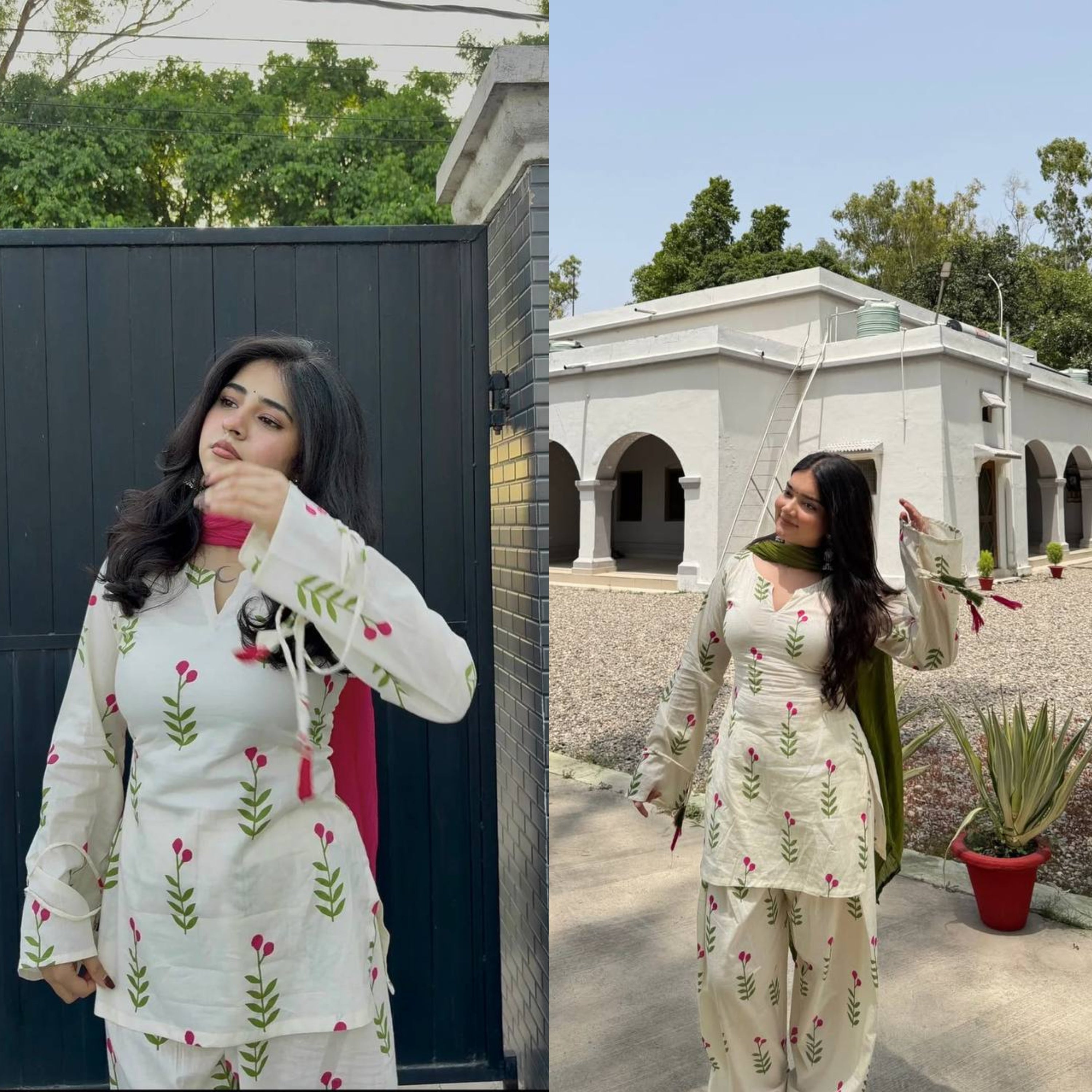 Majestic Ivory Floral Suit With Premium Designer Dupatta Elegance Collection
