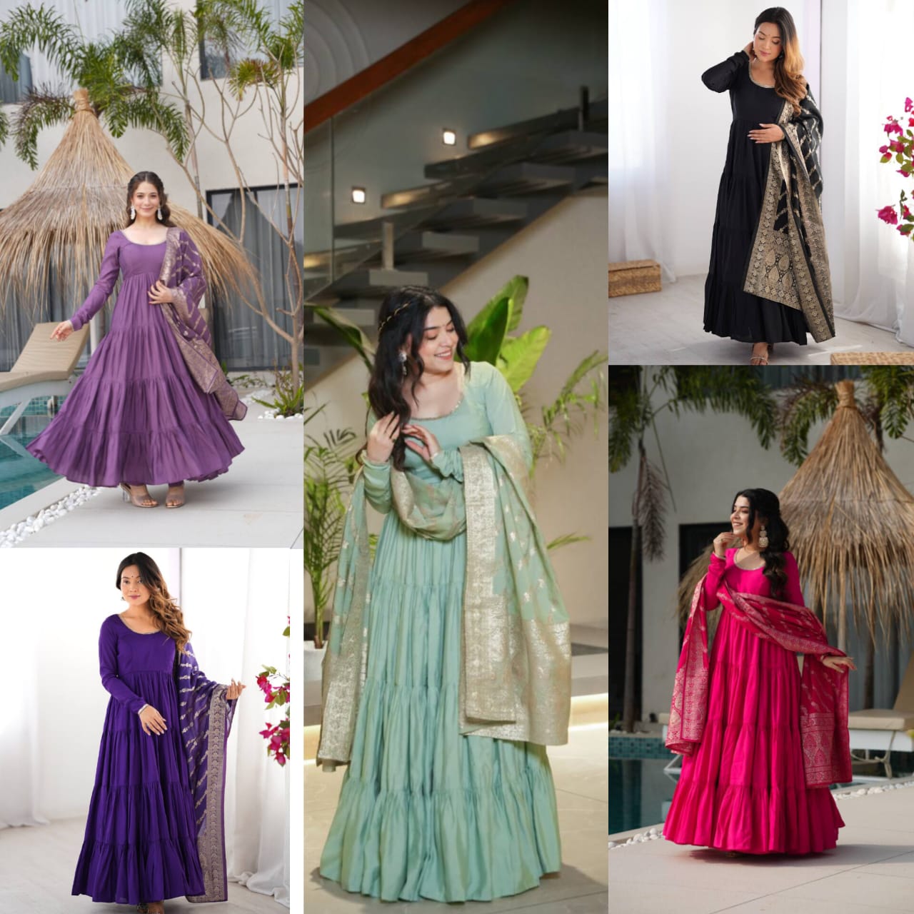 ROMANSILK CHANDERI FABRIC FULLY FLAIR ANARKALI